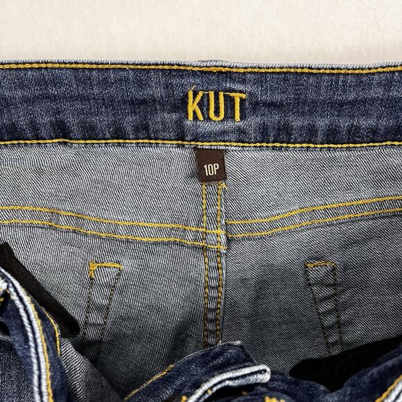 KUT From The Kloth High Rise Ankle Straight Leg Jeans Petite Women Sz 10P Cuffed - Picture 6 of 12